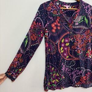 Lilly Pulitzer Sz S Providence Top in Garden Menagerie Colorful Tunic Shirt Chic